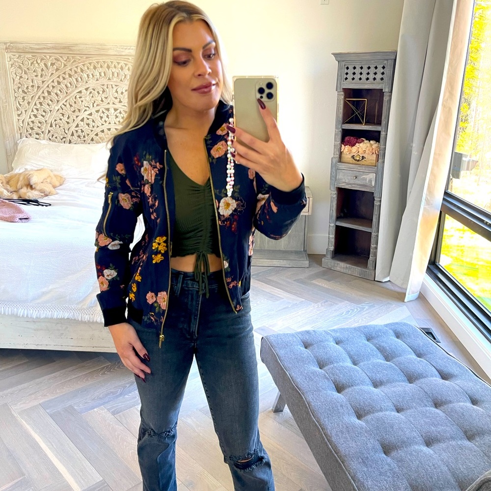 Sanctuary Floral Bomber Jacket